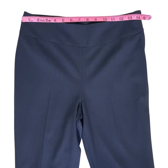 Akris Punto Wool Crepe Straight Leg Flat Front Pants Black Size 6 Career Office - Picture 7 of 12